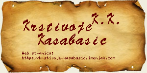Krstivoje Kasabašić vizit kartica